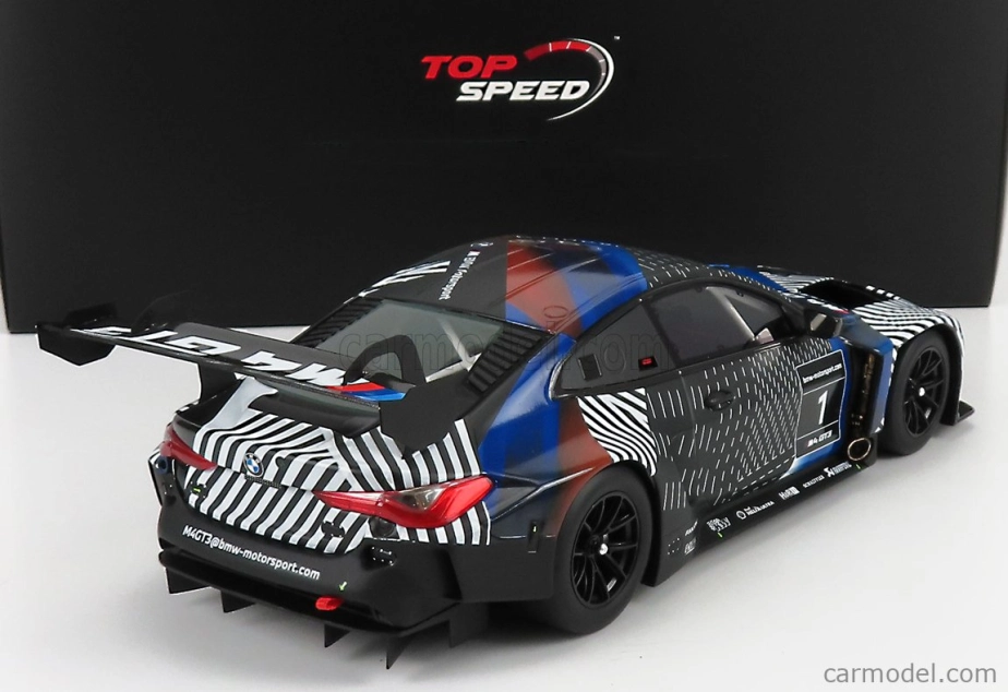 Truescale BMW radu 4 M4 Performance Coupe N 1 (g82) Testovacie vozidlo 2021 1:18 čierna modrá sivá