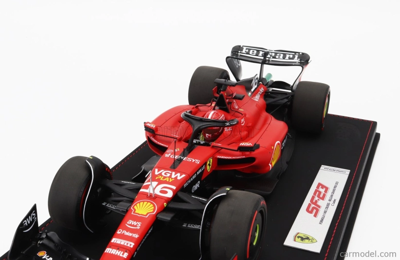 Bbr-models Ferrari F1 Sf-23 Team Scuderia Ferrari N 16 3rd Belgium Spa Gp 2023 Charles Leclerc - Con Vetrina - With Showcase 1:18 Červená Černá
