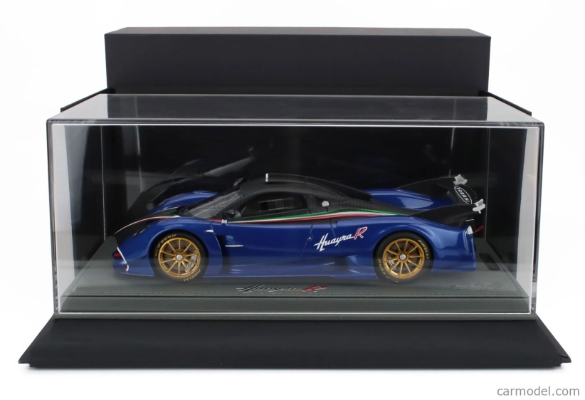 Bbr-models Pagani Huayra R 2021 - Con Vetrina - S vitrínou 1:18 Blu Francia - Modrá matná čierna