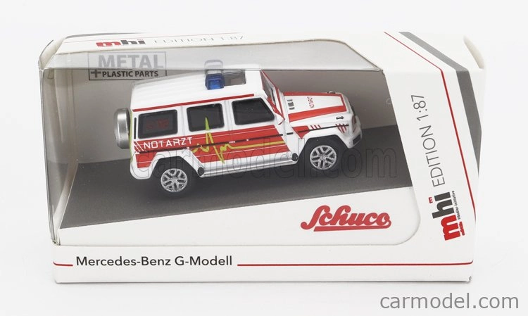 Schuco Mercedes benz G-class Notarzt Police 1995 1:87 Bílá Červená