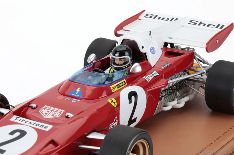 Tecnomodel Ferrari F1 312b2 N 2 Zandvoort Gp (s figúrkou pilota) 1971 Jacky Ickx - Con Vetrina - s vitrínou 1:18 červená biela