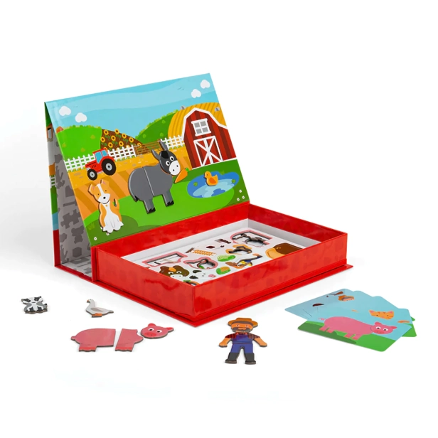 Bigjigs Toys Magnetické obliekacie puzzle Farma