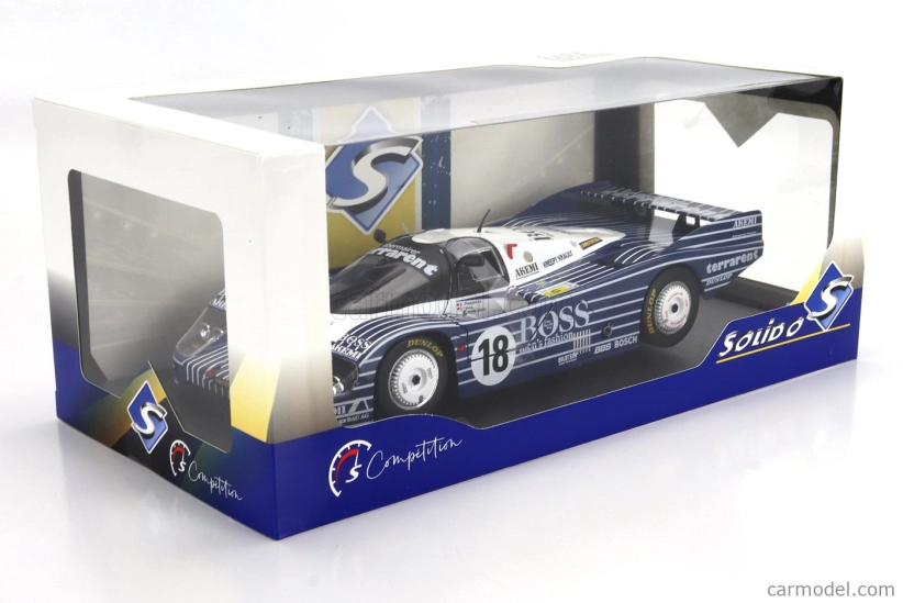 Solido Porsche 956l 2.6l Twin Turbo Team Obermaier Racing Boss N 18 24h Le Mans 1983 Jurgen Laessig - Alex Plankenhorn - Desire Wilson 1:18 čierna biela
