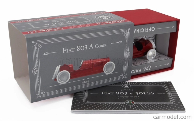 Officina-942 Fiat 803a Spider Corsa 1924 1:43 Červená