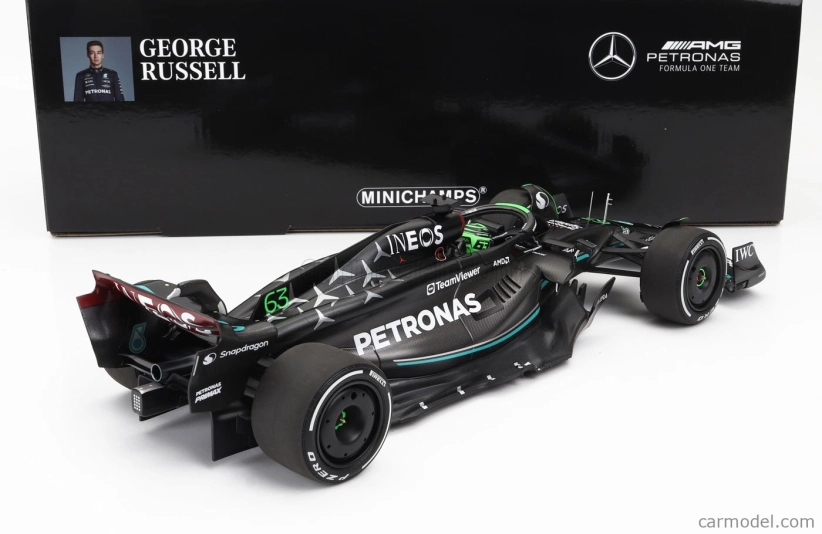 Minichamps Mercedes gp F1 W14 Team Mercedes-amg Petronas Formula One N 63 Season 2023 George Russell 1:18 Matt Black