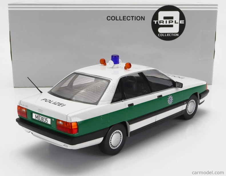 Triple9 Audi 100 (c3) Polizei 1989 1:18 Bielozelená