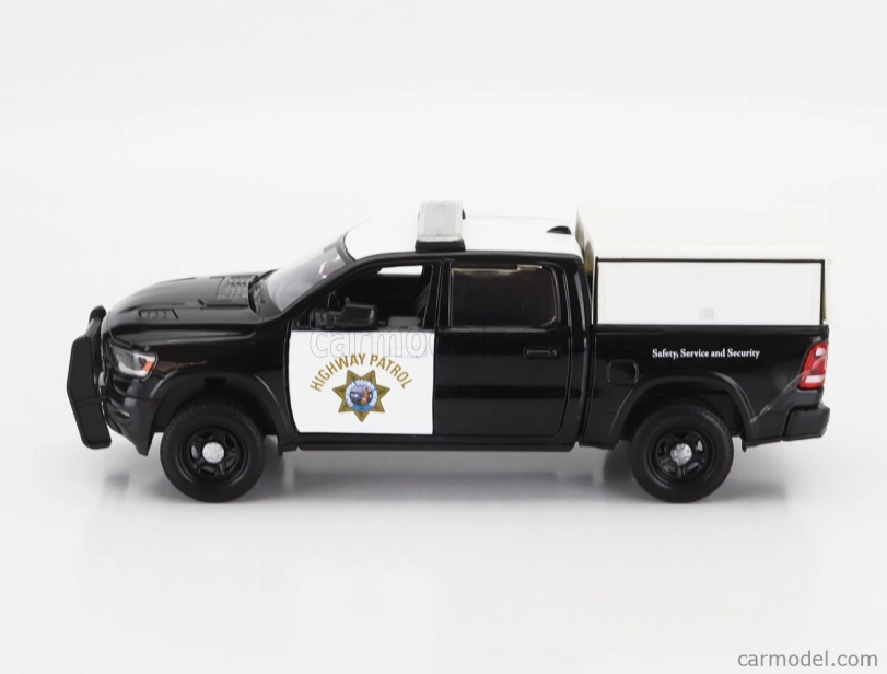 Motor-max Dodge Ram 1500 Pick-up Laramine Crew Cab California Highway Patrol Police 2019 1:27 Černá Bílá