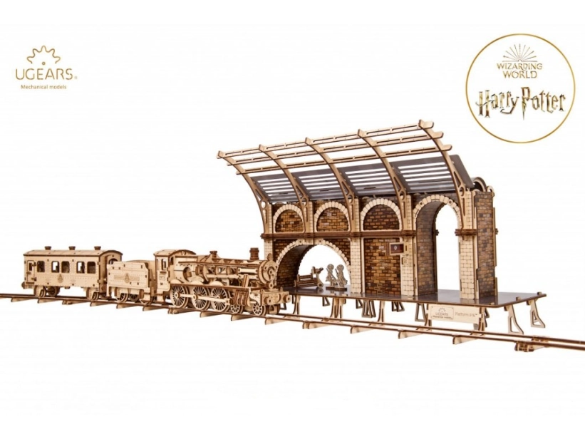 Ugears Dřevěná 3D mechanická stavebnice Harry Potter - vlakové nástupiště
