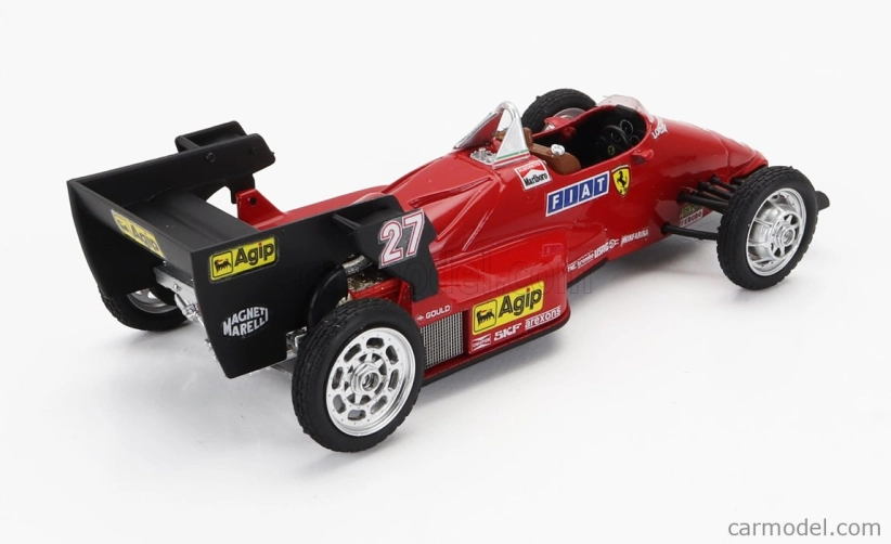 Brumm Iveco fiat Fiat Iveco 190 Truck Car Transporter Monaco Gp 1984 With 2x F1 Ferrari 126ck Turbo N 27 Michele Alboreto - N 28 Rene Arnoux + Figures And Accessories 1:43 Red