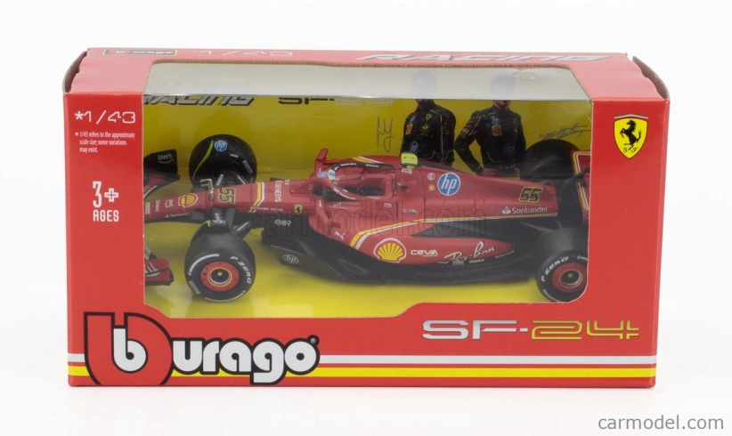 Bburago Ferrari F1 Sf-24 Team Scuderia Ferrari N 55 4th Italy Monza Gp 2024 Carlos Sainz 1:43 červená biela čierna