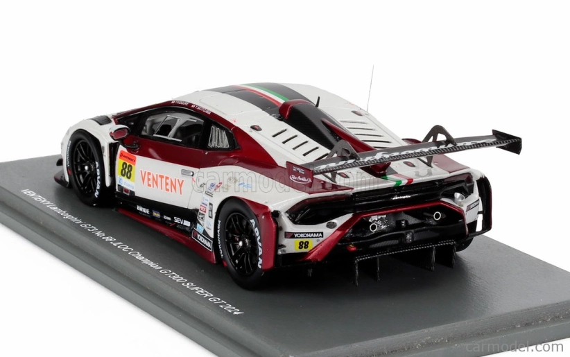 Spark-model Lamborghini Lamborghini Gt3 Team Jloc N 88 Champion With Pit Board Gt300 Class Super Gt 2024 Takashi Kogure - Yuya Motojima 1:43 White Red Black