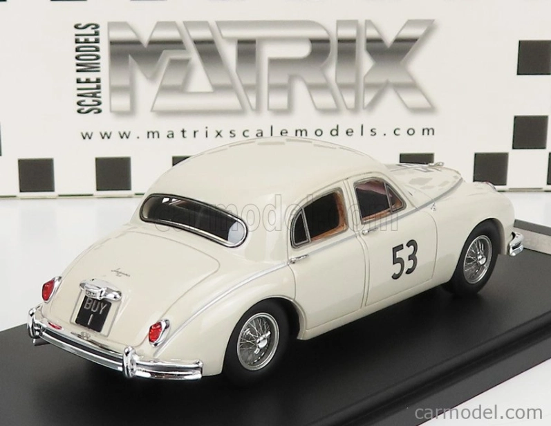 Modely v mierke Matrix Jaguar Mkii 3.4 Litre N 53 2nd Siverstone Annual International Trophy Meeting 1959 1:43 Biela