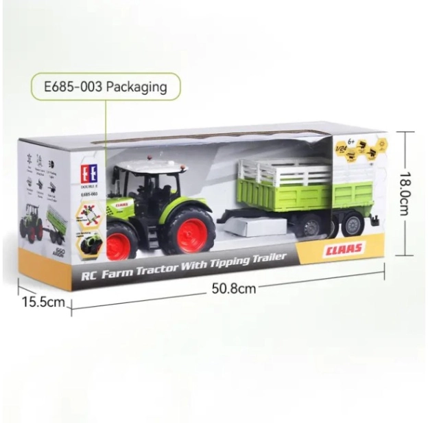 RC traktor Claas Arion 660 s prívesom pre zvieratá 1:24