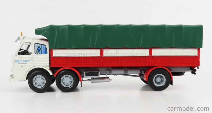 Edicola Pegaso 1063 Truck Telonato 3-assi 1968 1:43 Biela červená zelená