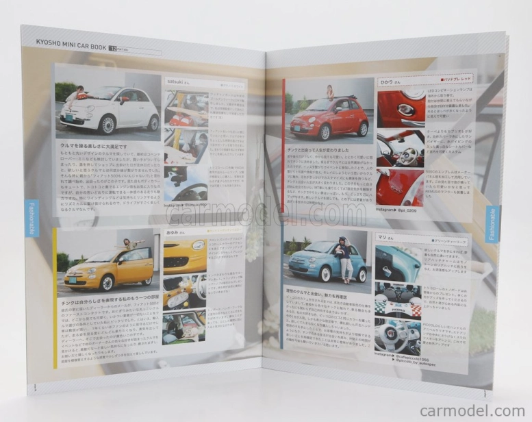Kyosho Fiat Nuova 500 2007 With Book 1:64 Světle Modrá