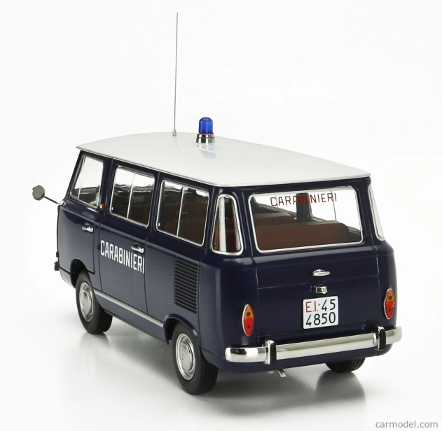 Mitica-diecast Fiat Fiat 850 Familiare Carabinieri 1970 – Interno Brown 1:18 Modrá Bílá