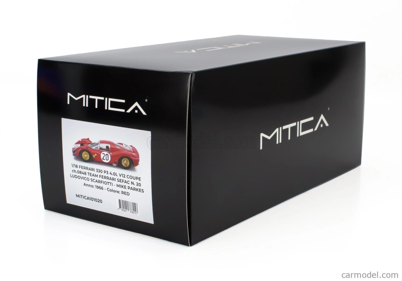Mitica-r Ferrari 330 P3 4.0l V12 Coupe Ch.0848 Team Ferrari Sefac N 20 24h Le Mans 1966 Ludovico Scarfiotti - Mike Parkes 1:18 Red