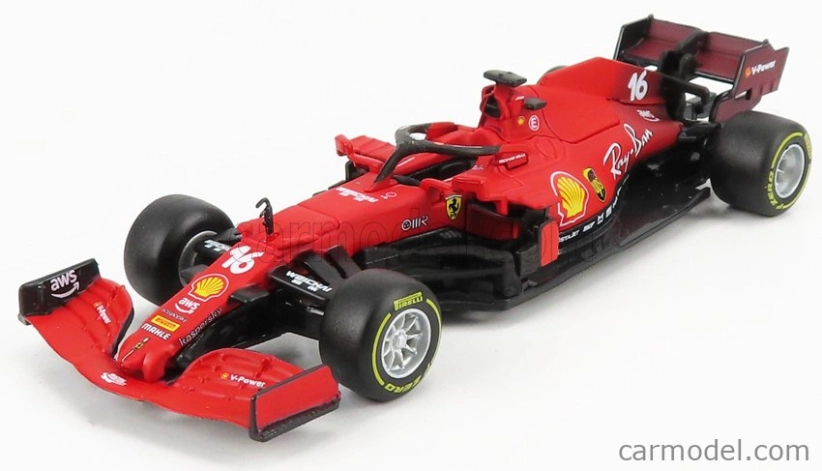 Bburago Ferrari F1 Sf21 Team Scuderia Ferrari Mission Winnow N 16 1:43, červená