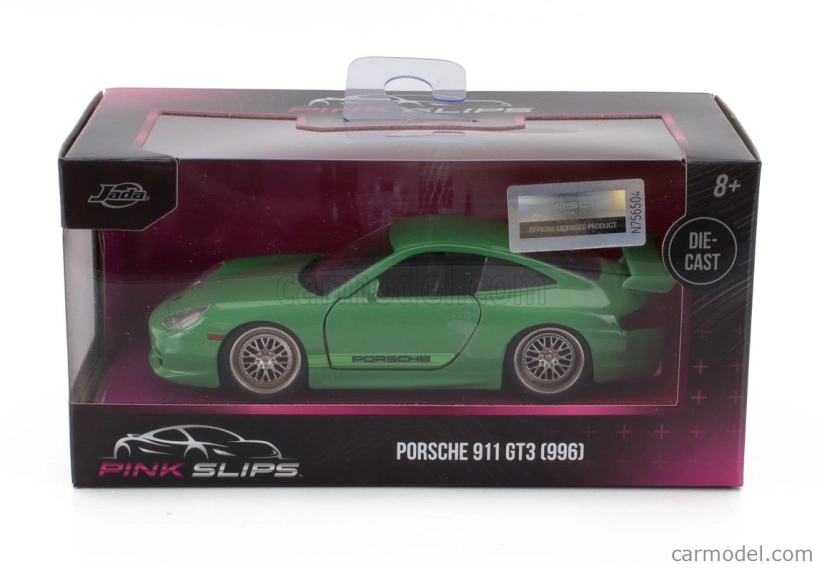 Jada Porsche 911 996 Gt3 Coupe 1999 1:32 Zelená