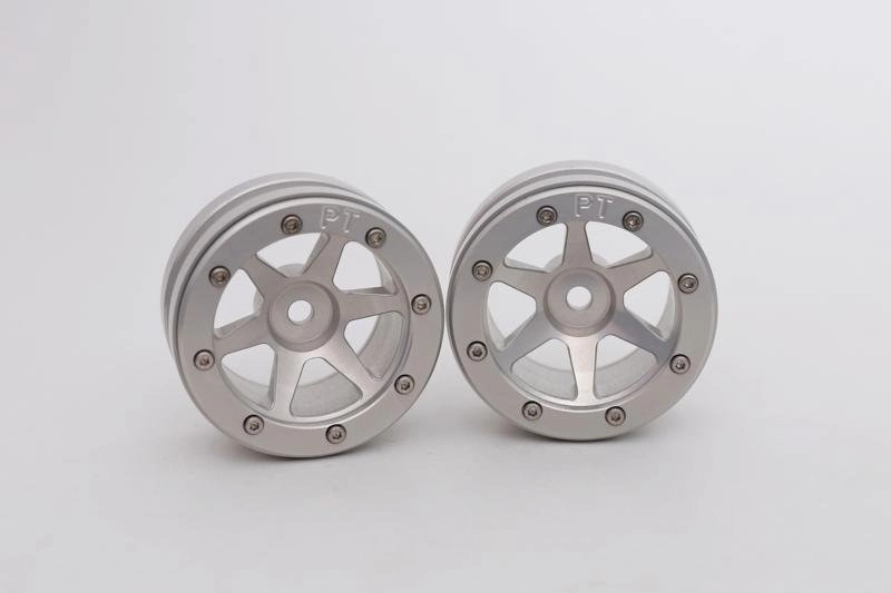 Kovové Beadlock CNC disky 1,9 PT Slingshot Silver/Silver, 2 ks
