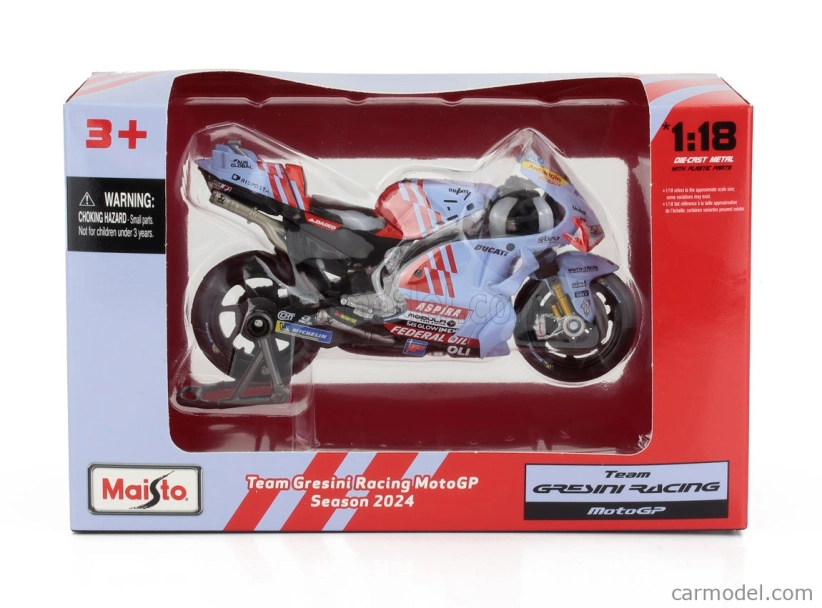 Maisto Ducati Desmosedici Gp23 Team Gresini Racing N 73 Motogp Season 2024 Alex Marquez 1:18 svetlomodrá