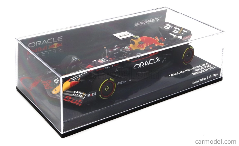 Minichamps Red bull F1 Rb18 Team Oracle Red Bull Racing N 11 3rd Mexico Gp 2022 Sergio Perez 1:43 Matná modrá žltá červená