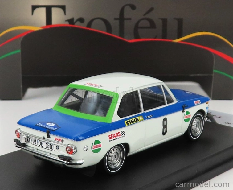 Trofeu BMW 2002 Ti (nočná verzia) N 8 Rally Acropolis 1972 T.fall - M.wood 1:43 Bielo modrá