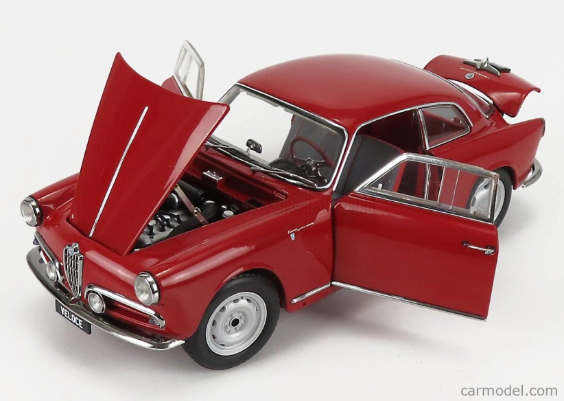Kyosho Alfa romeo Giulietta Sprint - Veloce - 1956 - Cerchi In Lega E Finestrini Plexi okná 1:18 Alfa Red