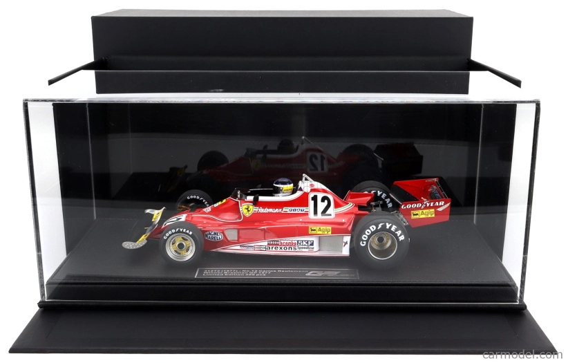 Gp-replicas Ferrari F1  312t2b Team Scuderia Ferrari Spa Sefac N 12 Winner Brazilian Gp (with Pilot Figure) 1977 Carlos Reutemann 1:18 Červená Bílá
