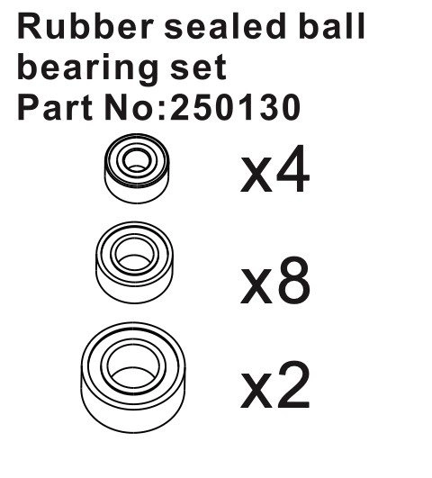 HBP250130 - Rubber Sealed Ball Bearing Set