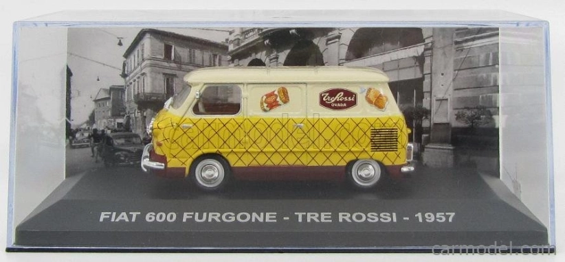 Edicola Fiat 600 Furgone Van Tre Rossi 1957 1:43 Ivory Cream Brown