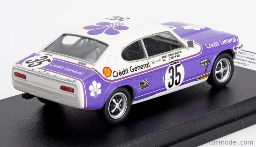 Trofeu Ford england Capri 3000 Glx N 35 24h Spa 1973 Francois Goldstein - Claude De Wael 1:43 Fialová Bílá