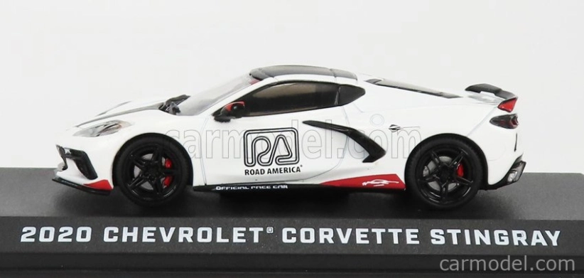 Greenlight Chevrolet Corvette C8 Official Pace Car Road America 2020 1:43 Biela