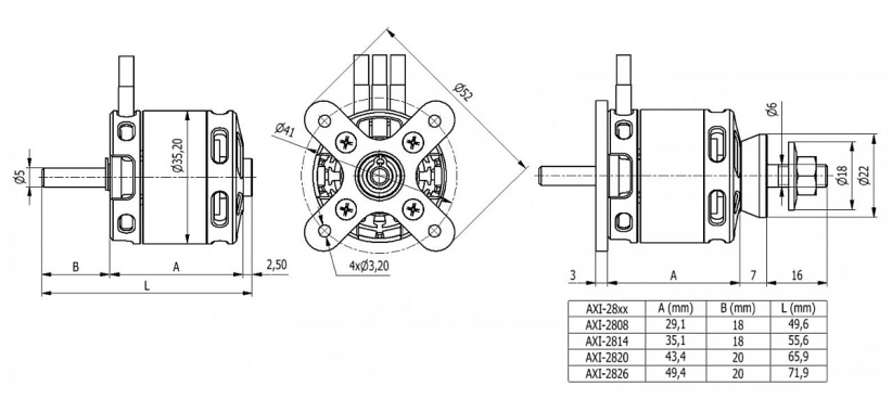 AXI 2826/10 V2 striedavý motor