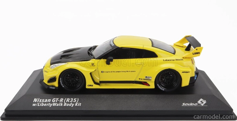 Solido Nissan Gt-r (r35) Lb Works Silhouette Coupe 2019 1:43 Žlutá Černá