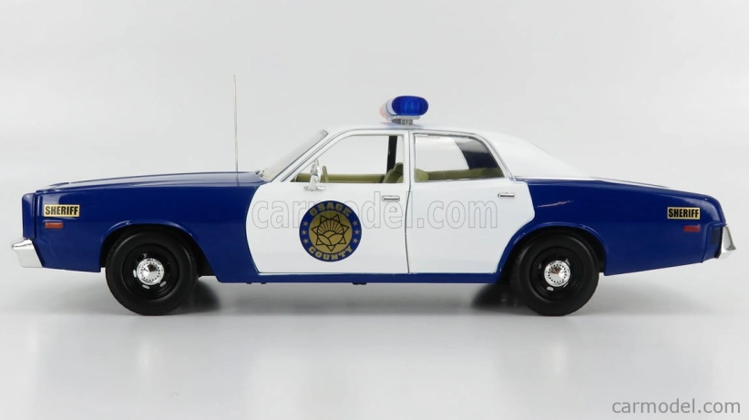 Greenlight Plymouth Fury Police Osage County Sheriff 1975 1:18 Modrá Bílá