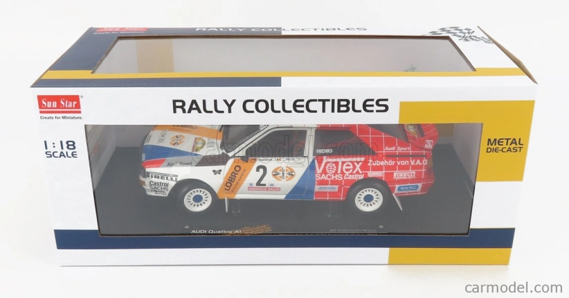 Sun-star Audi Quattro A1 N 2 Winner Rally International Avd/sth Hunsruck 1984 H.demuth - W.lux 1:18 Červená Bílá