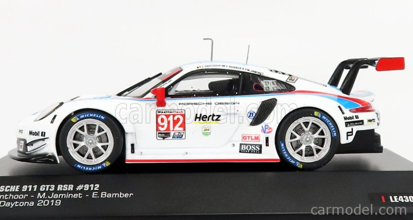 Ixo-models Porsche 911 991 Rsr Porsche Gt Team N 912 3rd Gtlm Class 24h Daytona 2019 Bamber - Jaminet - Vanthoor 1:43 Biela
