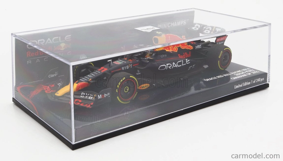 Minichamps Red bull F1 Rb18 Team Oracle Red Bull Racing N 11 Canadian Gp 2022 Sergio Perez 1:43 Matná modrá žltá červená