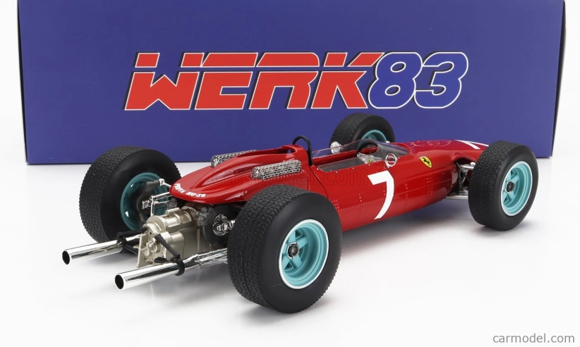 Werk83 Ferrari F1 158 Team Scuderia Ferrari N 7 Víťaz majstrovstiev sveta v Nemecku 1964 John Surtees 1:18 Červená