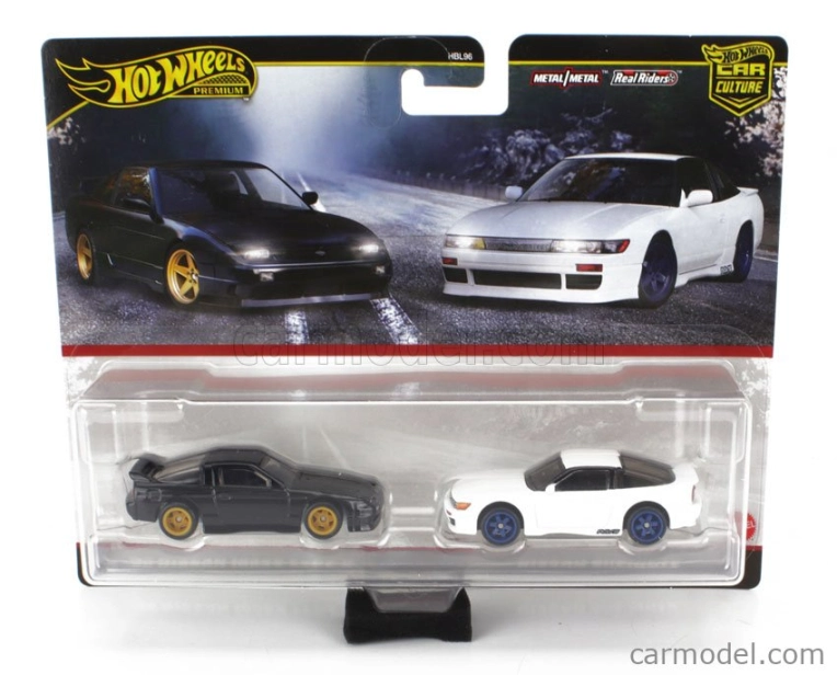 Mattel hot wheels Nissan Set 2x 180sx Type X Coupe + Sileight (silvia S13) Coupe 1989 1:64 Černá Bílá