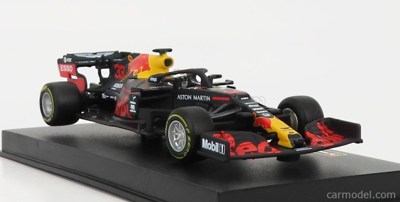 Bburago Red bull F1 Rb16 Honda Team Aston Martin N 33 Winner Abu Dhabi GP 2020 Max Verstappen - Con Pilot E Vetrina - With Pilot And Showcase 1:43 Matte Blue Yellow Red
