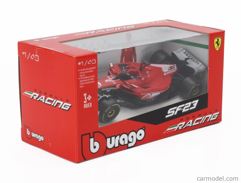Bburago Ferrari F1 Sf-23 Team Scuderia Ferrari N 16 2nd Las Vegas Usa Gp 2023 Charles Leclerc 1:43 červená biela čierna