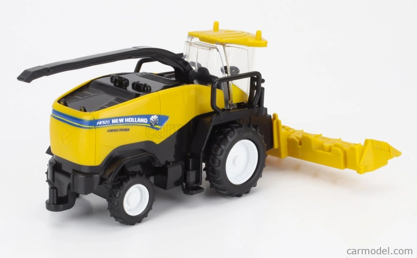 Newray Iveco fiat Stralis 540 Truck Pianale 2009 With New Holland Fr920 Mietitrebbia Gommata Harvester 1:43 Modrá Žlutá Černá
