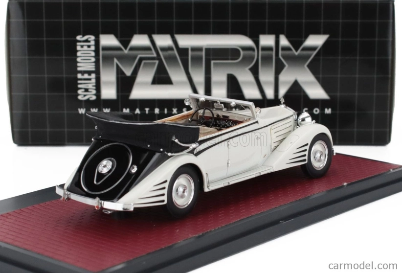 Modely v mierke Matrix Maybach Zeppelin Ds8 Cabriolet Open 1934 1:43 White