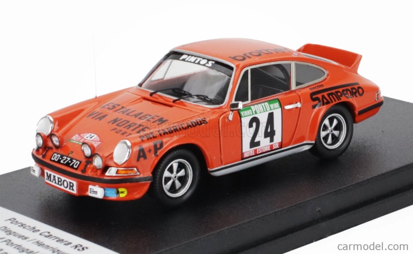 Trofeu Porsche 911 Carera Rs Coupe (night Version) N 24 Rally Portugal 1979 Antonio Diegues - Henrique Alegria 1:43 Orange