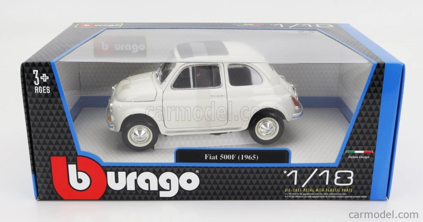 Bburago Fiat 500l Open Roof 1968 1:16 biela
