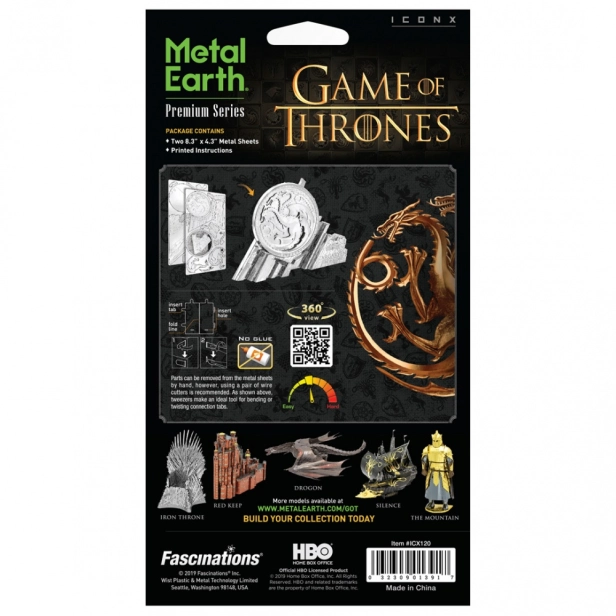 Súprava Steel Sigil Targaryen zo série Game of Thrones