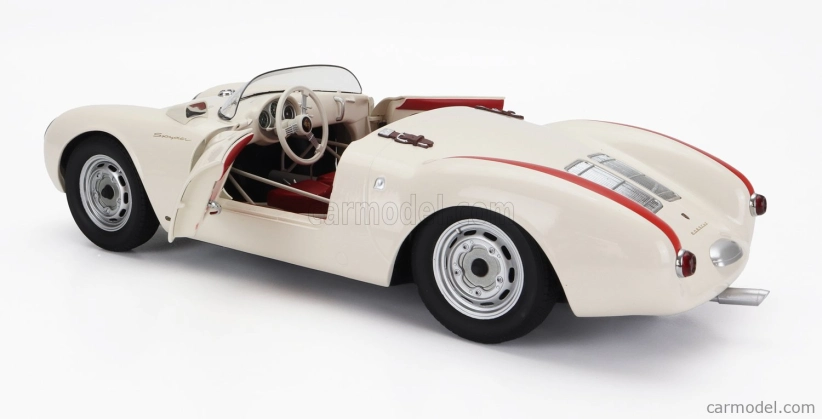 Porsche 550a Spider 1953 v mierke 1:12 bielo-červená