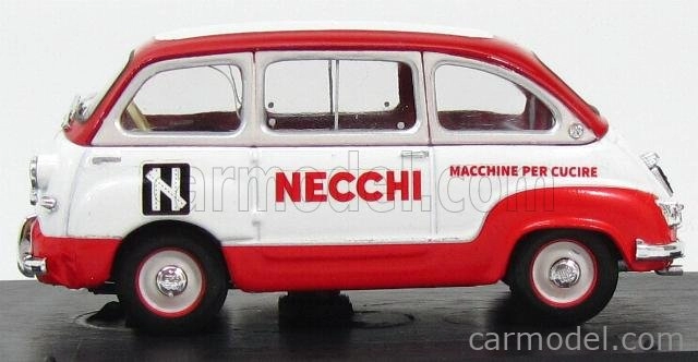 Brumm Fiat 600 Multipla Veicolo Commerciale Macchine Per Cucire Necchi 1960 1:43 Bílá Červená